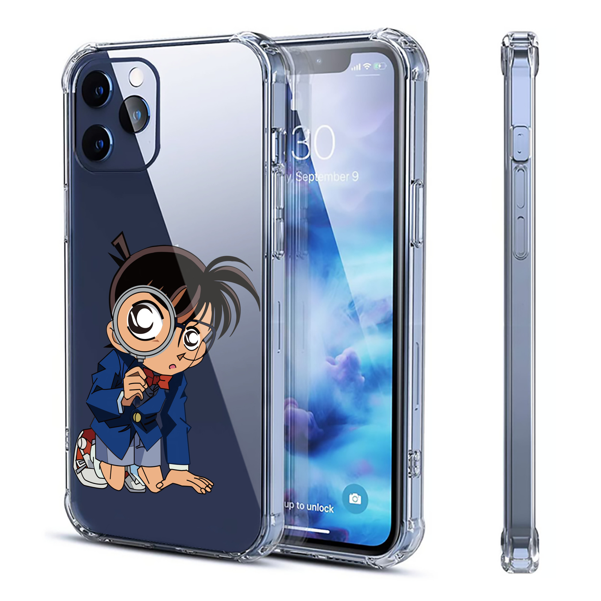（画像用） 名探偵コナン 江戸川 コナン Detective Conan Conan Edogawa 【iPhone 12シリーズ対応】透明スマホケース（クリアソフトケース）